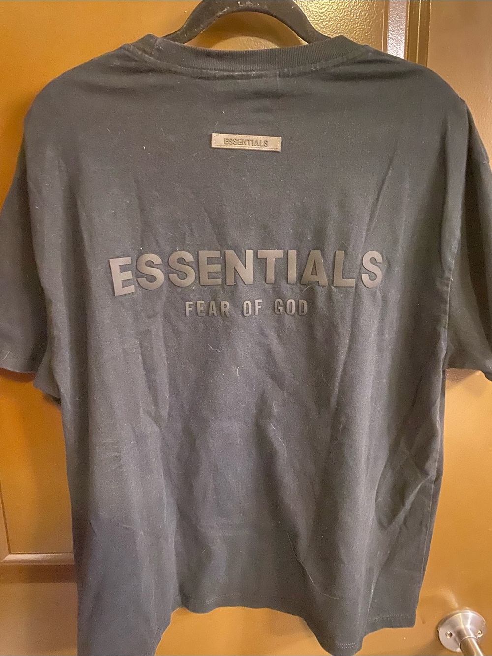 Essentials Fear of God Black Logo Short Sleeve Tee